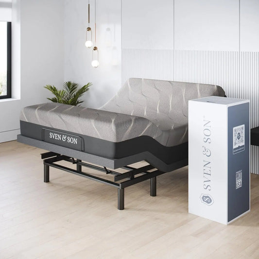 Sven & Son Harmony Adjustable Bed Base - Head and Foot Lift, Massage, Under-Bed Lights, USB, Gel Memory, Zero Gravity Smart Frame, Medium