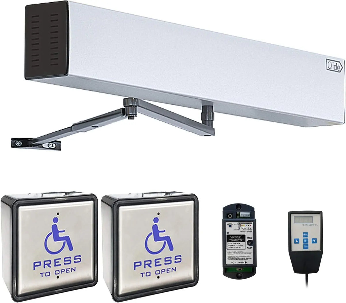 Olideauto Automatic Swing Door - ADA Door Opener AC110V Low Energy for Commercial Door with 2pcs Wireless Handicapped Push Switches