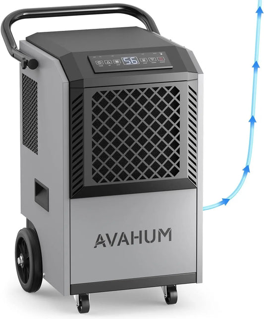 160 Pint Commercial Dehumidifier with Pump - Industrial Dehumidifier for Basement & Warehouse, 7500 Sq.Ft Large Dehumidifier with Drain Hose
