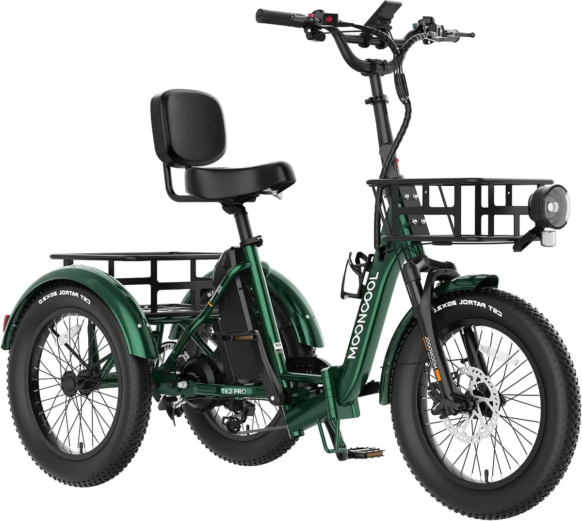 MOONCOOL Electric Tricycle for Adults - Fat Tire Folding Electric Trike