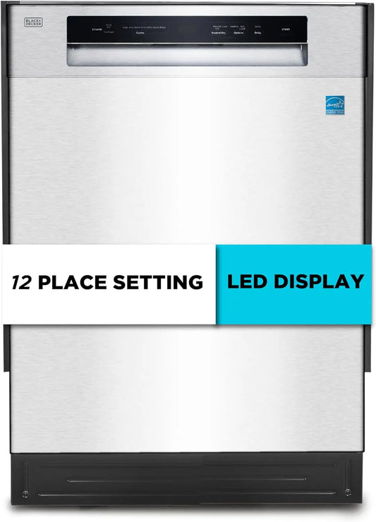 BLACK+DECKER 24 Inch Built-In Dishwasher - Energy Star, BDW100MS, Stainless Look
