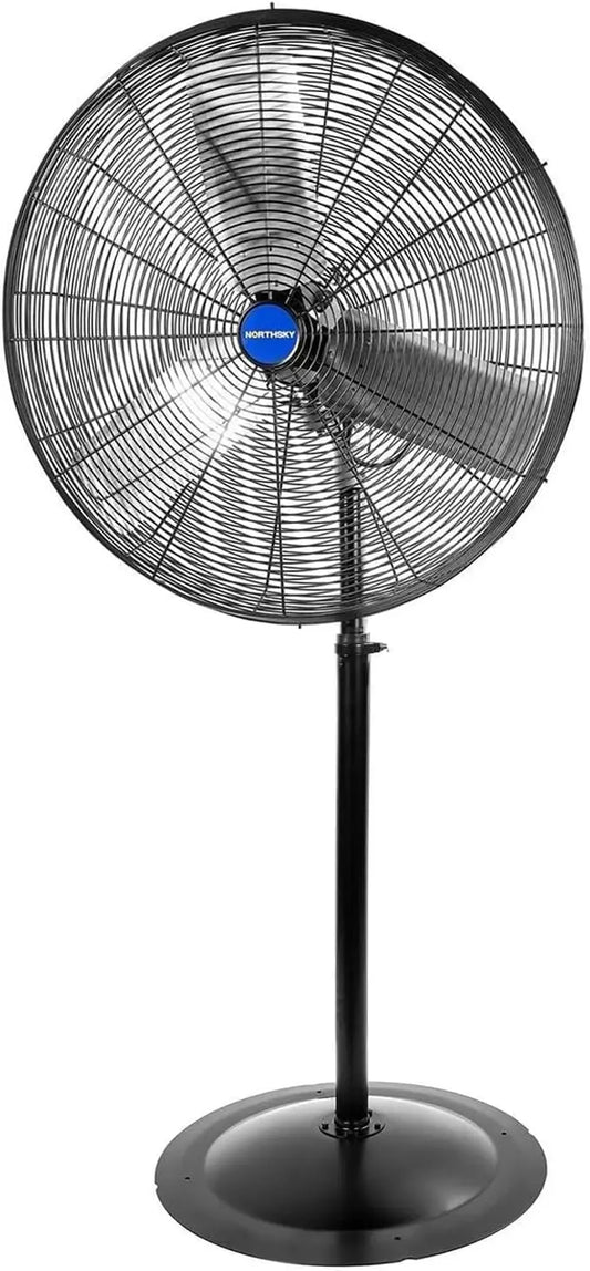 NORTHSKY 24 Inch High Velocity Oscillating Pedestal Fan - 9500 CFM Airflow Heavy Duty Industrial Standing Fan, 2 Speeds, 1/2 HP, Garage, Gymnasium