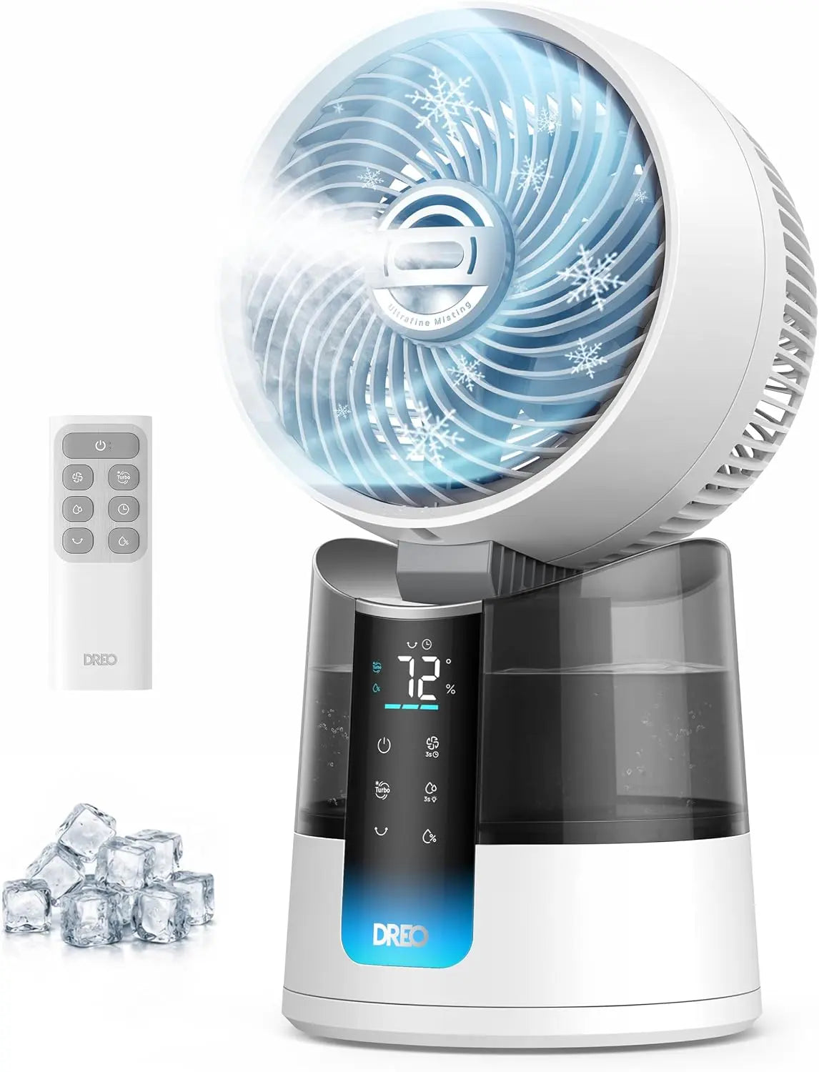 DREO TurboCool Misting Fan 516 - 5℉ Drop Cooling Fans that Blow Cold Air