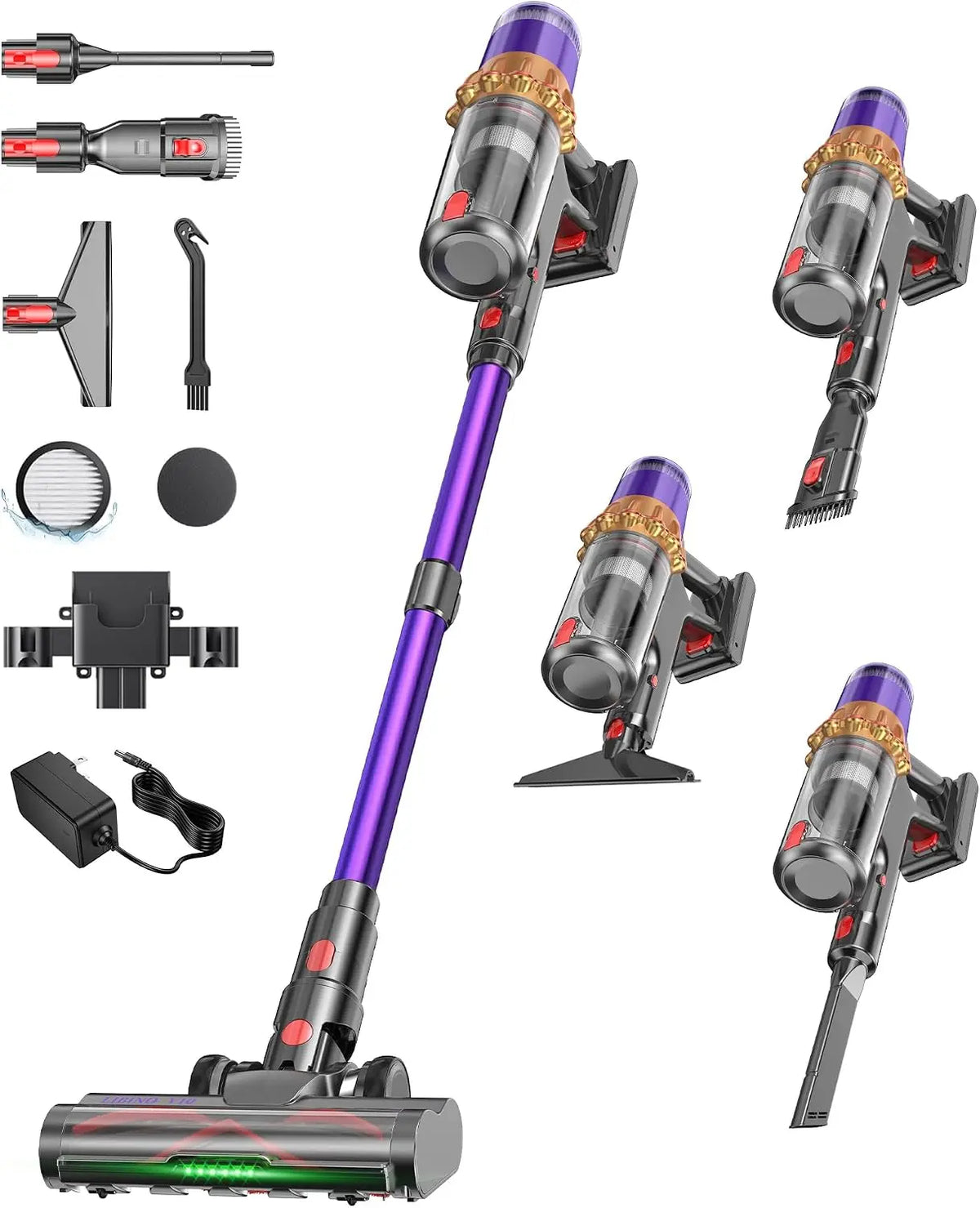 Cordless Vacuum Cleaner - LIBINO V10 650W 55KPa Anti-Tangle Stick Vacuum