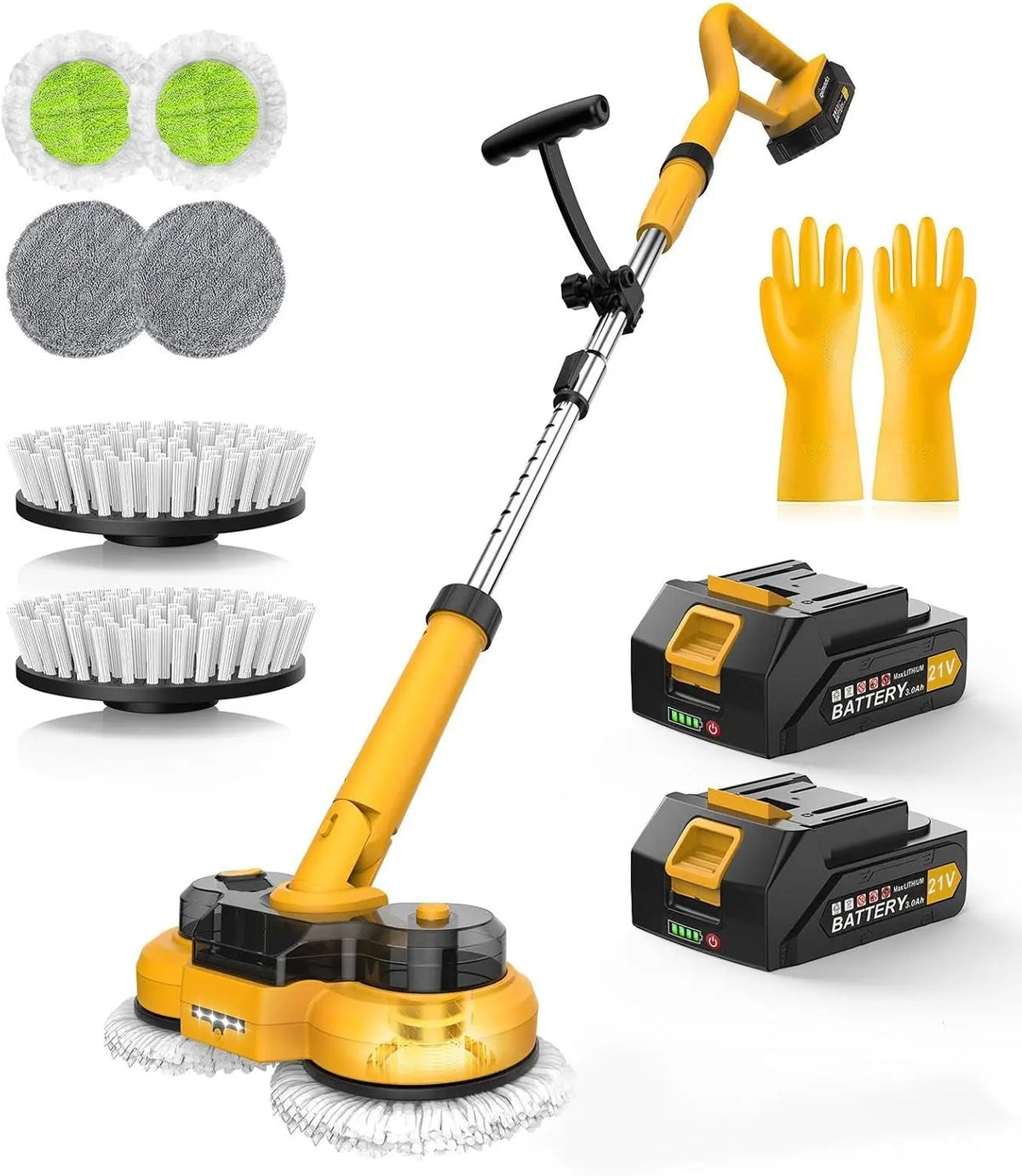 Cordless Electric Mop M1 - 6000mAh, 2-in-1 Spin Mop & Floor Scrubber