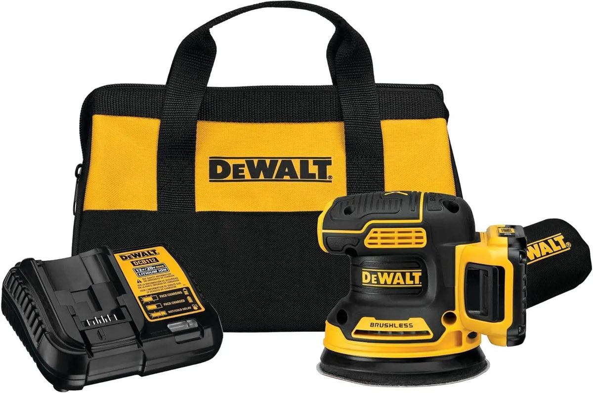 DEWALT 20V Max Orbital Sander Cordless - 5-Inch Sander Tool, 2.Ah, 8, 000-12, 000 OPM, Variable Speed Dial, Storage Bag, Battery and Charger Included
