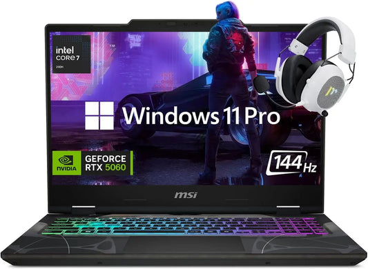msi Cyborg 15.6 Inch FHD 144Hz Gaming Laptop - Intel Core 7-240H, NVIDIA GeForce RTX 5060, 32GB RAM, 1TB SSD, RGB Backlit Keyboard, Wi-Fi 6E, Black