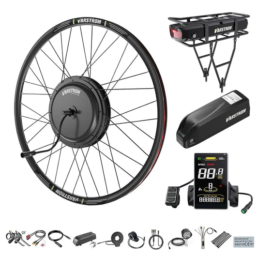Front Hub Motor Kit - 48V 1000W Electric Bike Conversion for 26/27.5/28/29/700C Front Wheel Ebike Conversion Kit with Battery & Display Optional