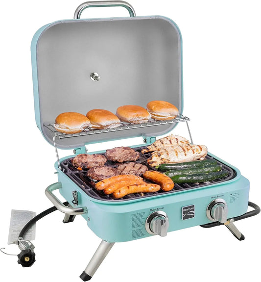 Kenmore - 2-Burner Portable Tabletop Retro Gas Grill