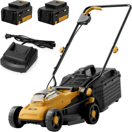 Brushless and Electric Lawn Mower - With Grass Bag and Batteries