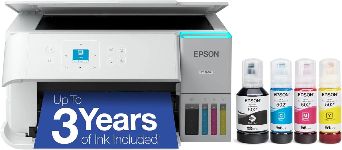 Epson - EcoTank ET-2980 Wireless Color All-in-One Supertank Printer - White