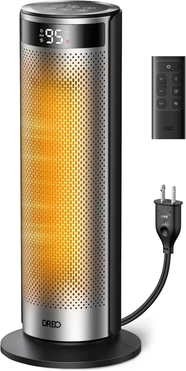 DREO Space Heater for Large Room - 20 Inch Electric Heaters with DREO FortPlug for Indoor Use, 8 Safe Protection Tower, 70° Oscillation, Quiet, Office