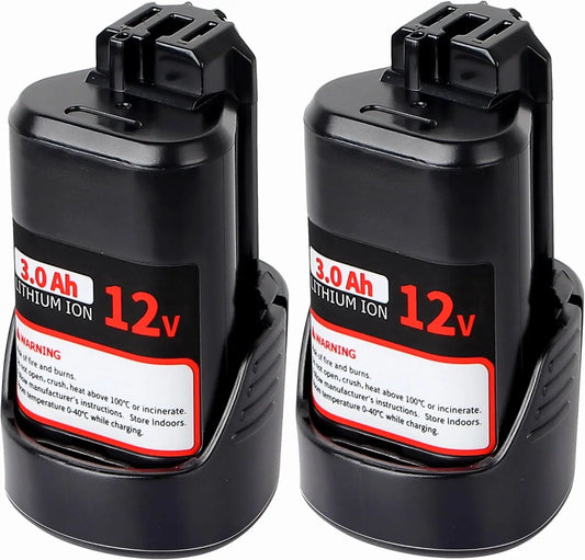 【Upgrade】2Pack 3.0Ah Replace Battery for Bosch 12V Batteries BAT414 Compatible