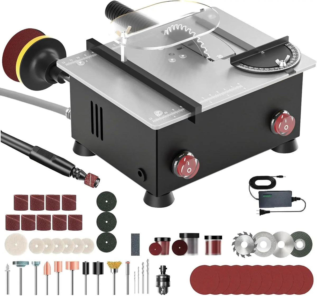 Mini Table Saw for Crafts[Dual 795 Motors & Switches] Max 200W/12