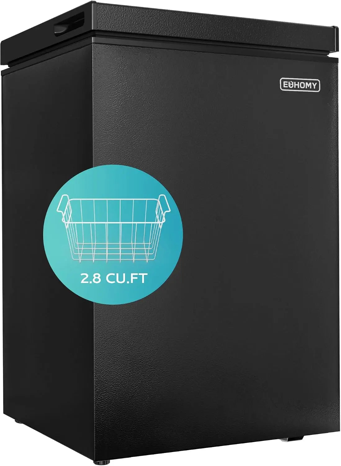 EUHOMY 2.8 Cu. Ft. Chest Freezer - Small Deep Freezer Top Door, Black