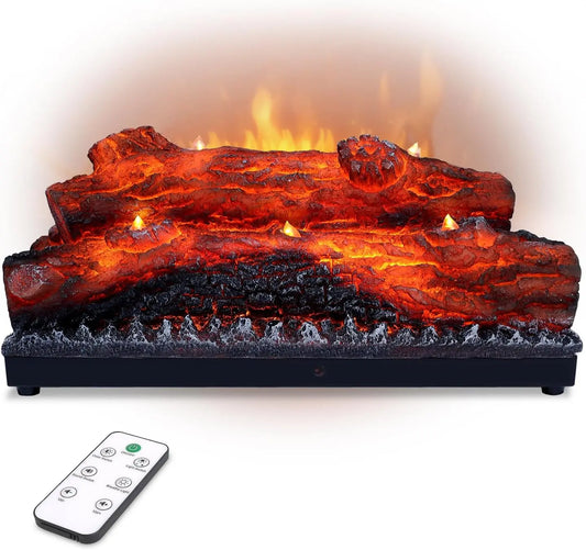 Electric Fireplace Logs Realistic Flame Effect Fake Flame Block USB Powered Electric Fireplace Remote Control Fireplace Placement Home Decoration 16.7