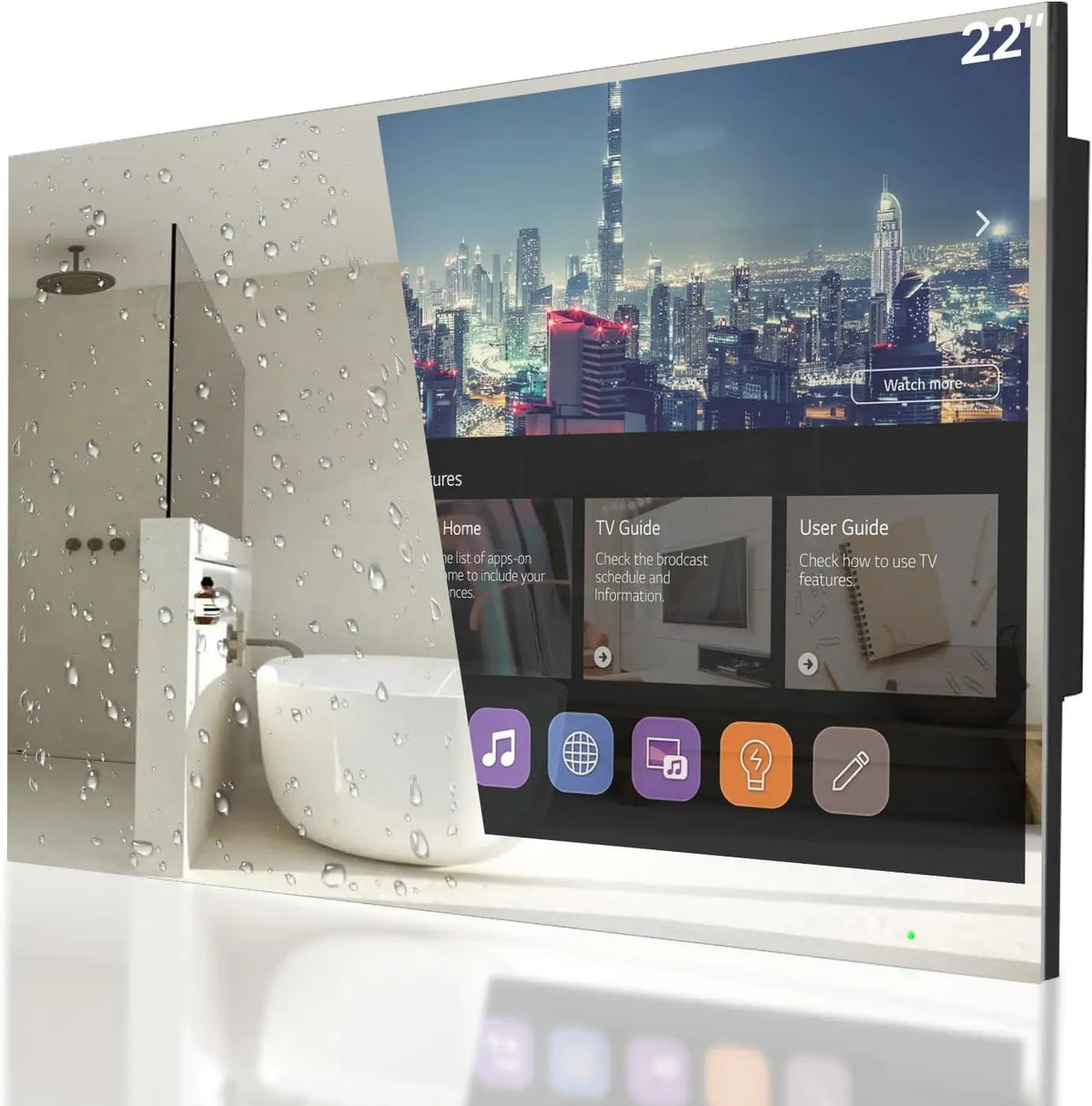22 Inch Smart Mirror TV - Waterproof LED TV for Bathrooms and Hotels