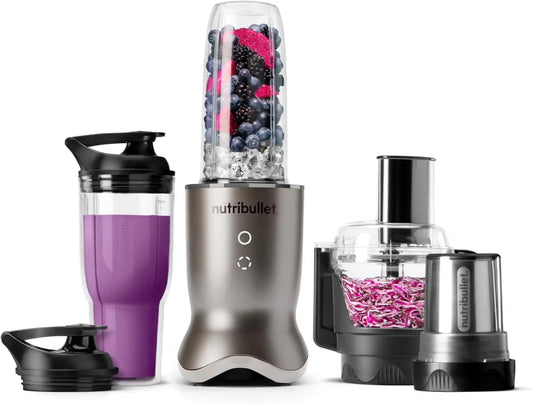 nutribullet Ultra Plus+ 3-1 Compact Kitchen System - 1200W Kitchen System with Blender, Food Processor, and Coffee and Spice Grinder, Stainless Steel