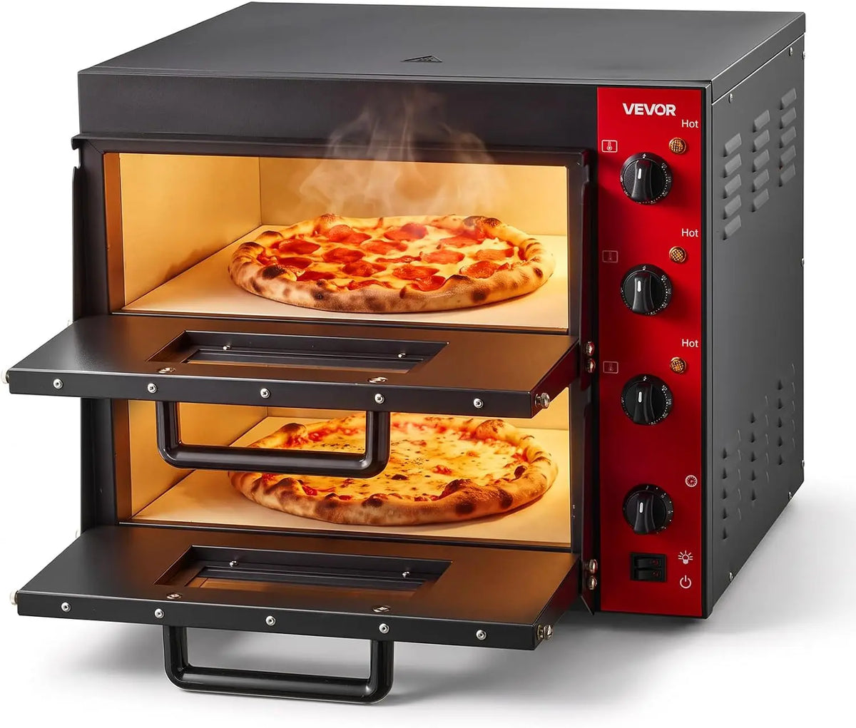 VEVOR Electric Pizza Oven - 2x16-Inch Double Deck Countertop Pizza Maker