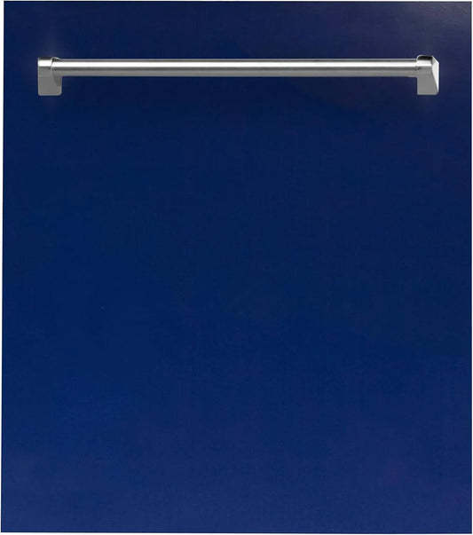 ZLINE 24 Inch Top Control Dishwasher in Blue Gloss 120-Volt - Stainless Steel Tub and Traditional Style Handle