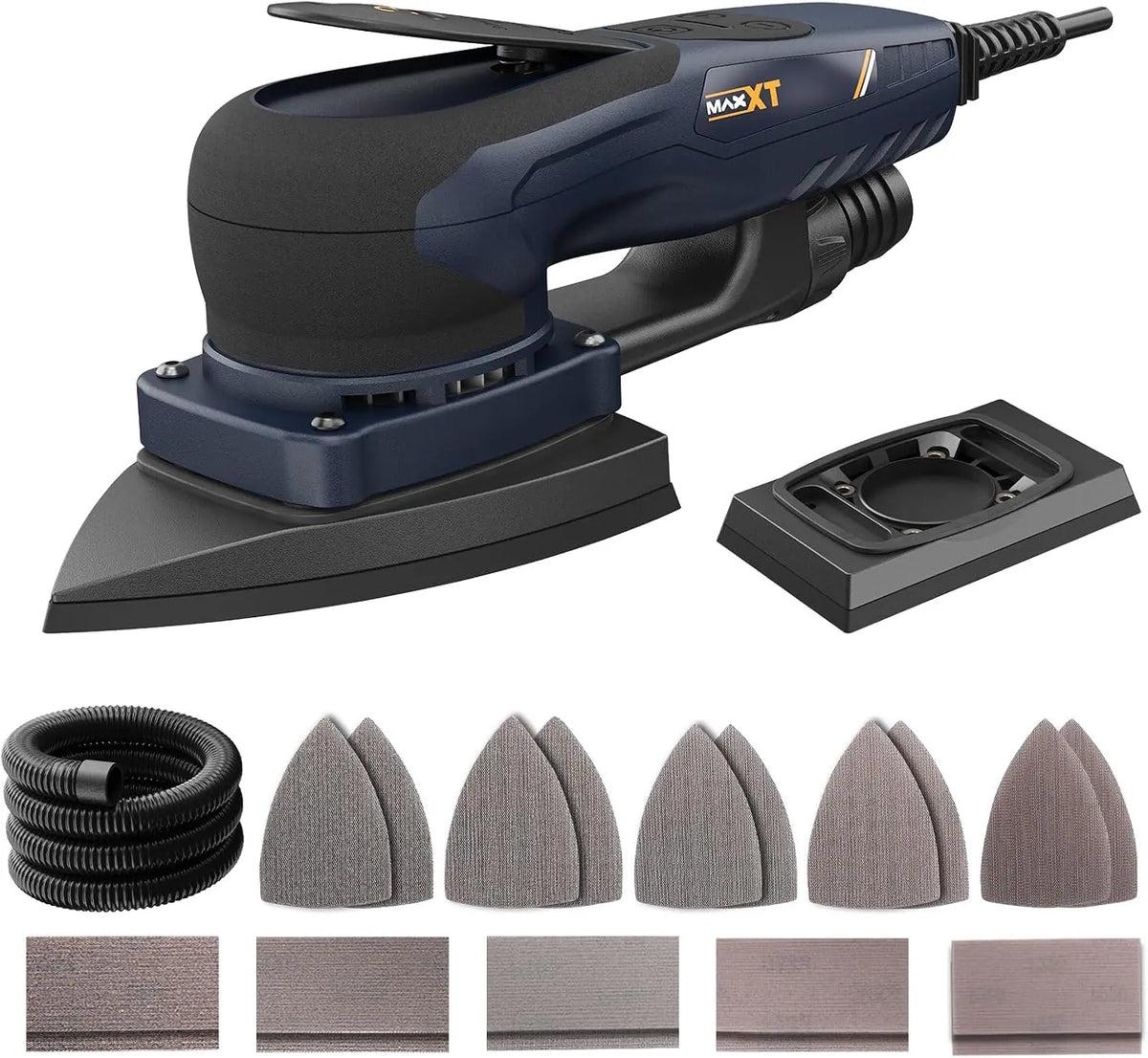 MAXXT Brushless 2-in-1 Detail Sander and Sheet Sander Set - 350W 3mm Electric Orbital Sander with Replaceable Backing Plates