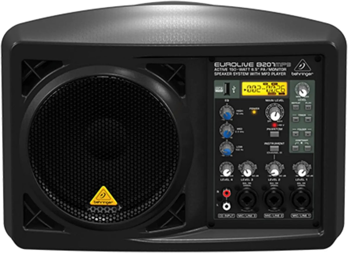 Behringer EUROLIVE B207MP3 Active 150 Watt 6.5 Inch PA/Monitor Speaker System with MP3 Player