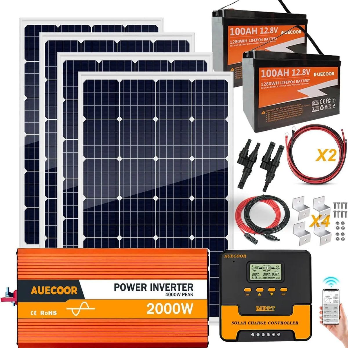 1.92KWH - Complete Solar Panel Kit for RV Off Grid Solar System