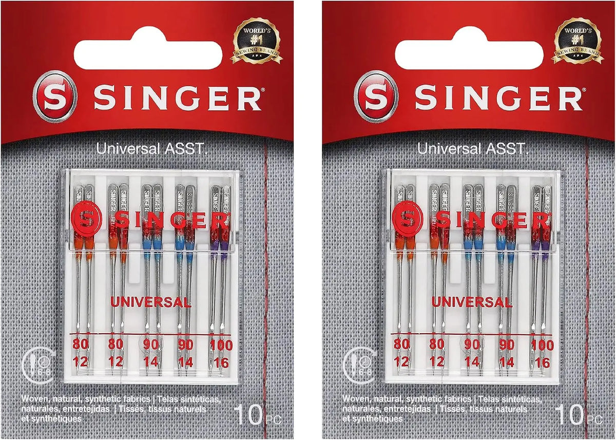 SINGER Universal Regular Point Machine Needles - Assorted Sizes, 20 Count