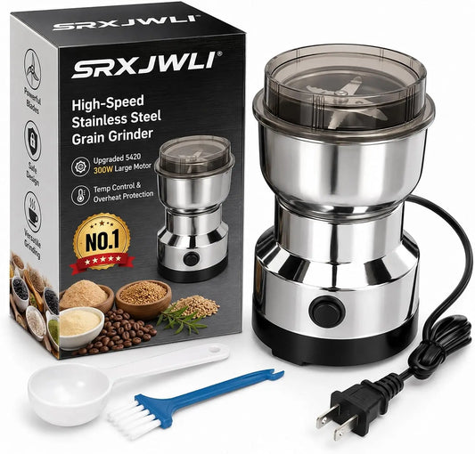 Electric Stainless Steel Grain and Spice Grinder for Dry Ingredients