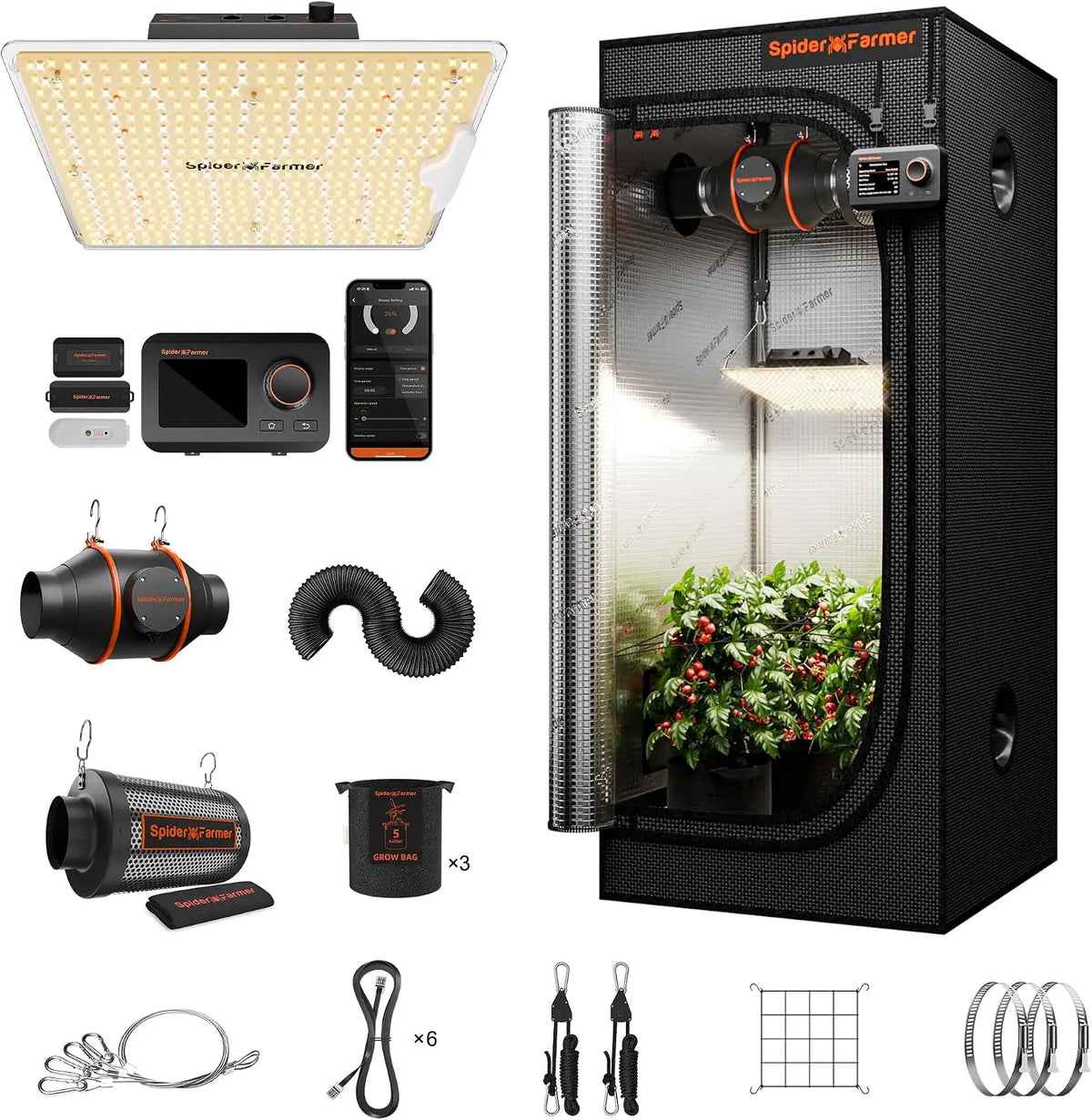 Spider Farmer 2x2ft Grow Tent Kit - With GGS Controller Automatic Grow System