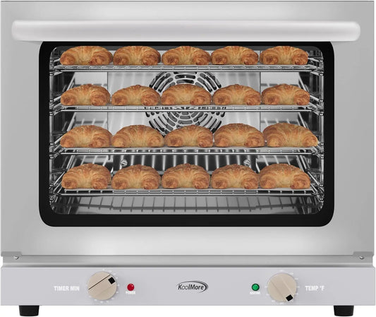 KoolMore 23 Inch Countertop Convection Oven for Half-Size Pans - 4 Racks and 2800W of Power in Stainless-Steel, 208/240V, 2.3 Cu. Ft. ETL Listed