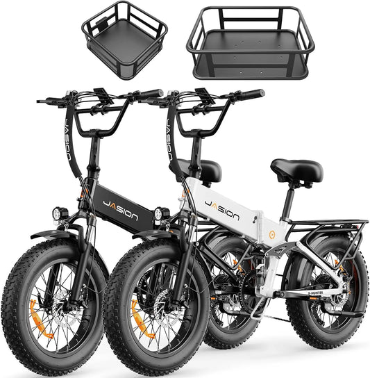 Jasion X-Hunter/ST/PRO Electric Bike for Adults - 1800W/1400W Peak 20''Fat Tire Foldable Ebike, Folding E Bike Up to 80/70 Miles Range, 30 MPH E Bike