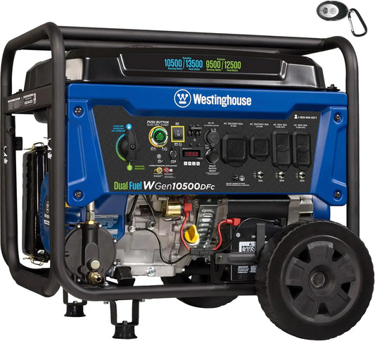 Westinghouse 13500 Peak Watt Dual Fuel Home Backup Portable Generator - Remote Electric Start, Transfer Switch Ready, Gas and Propane Powered