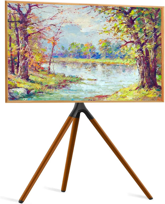 UPGRAVITY Black Easel TV Stand - With Tripod Base for 32 to 65 Inch Screen