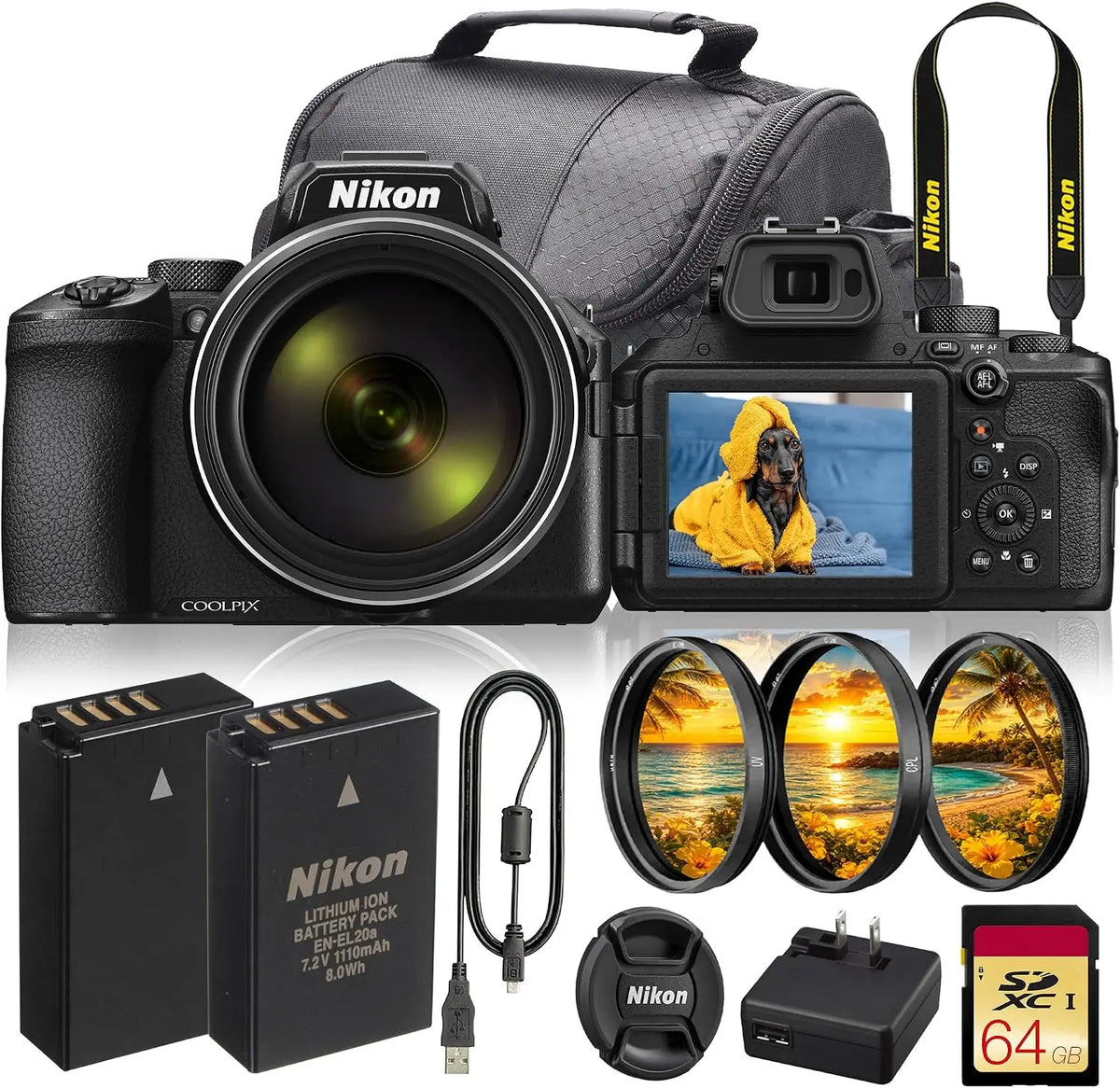 Nikon COOLPIX P950 Superzoom Digital Camera - 83x Zoom, - 4K UHD 2160P Bundle