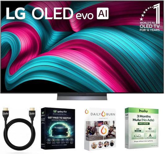 LG C5 Series OLED evo 4K Smart TV w/Dolby Vision & Dolby Atmos - HDR10, 144Hz, Alexa Built-in + Streaming Essentials Plus Bundle, Hulu, 48, Inches