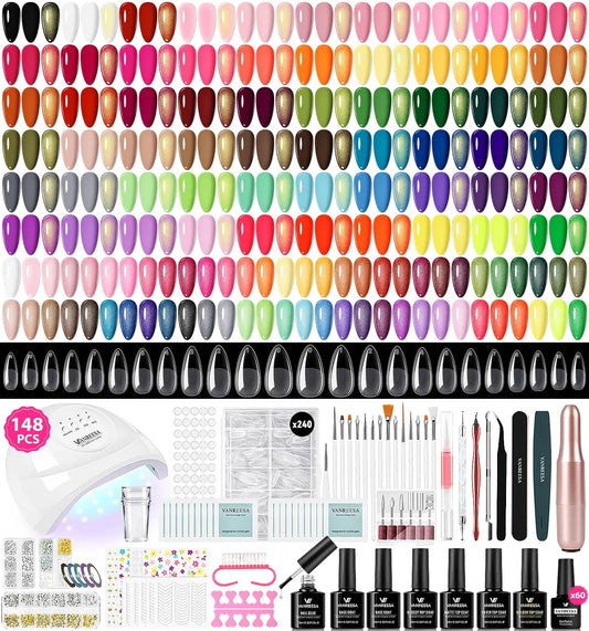 VANREESA 148Pcs Gel Nail Polish Kit