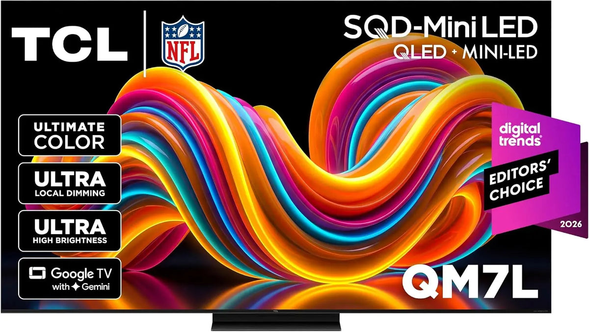TCL 85 Inch QM7L Series SQD-Mini LED QLED 4K Smart Google TV 85QM7L - 2026