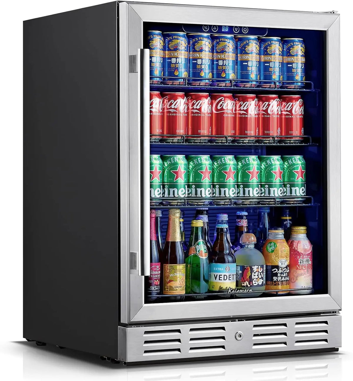Kalamera 24 Inch Beverage Refrigerator - 154 Cans Capacity Beverage Cooler- Fit Perfectly into 24 Inch Space Built in Counter or Freestanding, Water