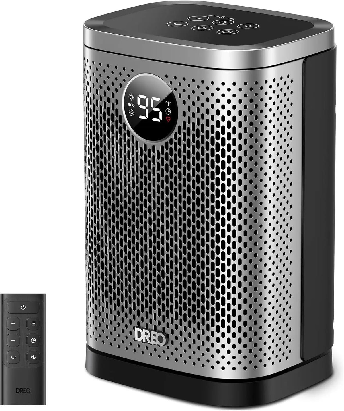 DREO Space Heater for Indoor - Portable Heater, 1500W Compact Ceramic Convection Electric Space Heater, 70°Oscillating, Remote, 3-Heat Levels