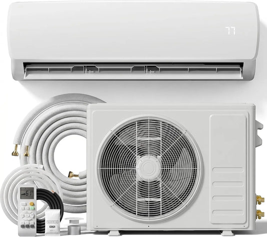 MEPTY 12000BTU Mini Split AC/Heating System - 19 SEER2 Energy Efficient Mini Split Air Conditioner with Heat Pump, 115V Cools Up to 750sq.ft