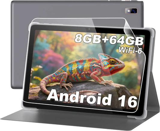 BYYBUO Tablet - 10.1 Inch Android 16 Tablets 8GB RAM 64GB ROM 1TB Expand