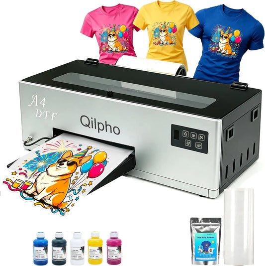 A4 DTF Printer - All-in-One Direct to Film Transfer Printing Machine with White Ink Circulation System & Automatic Cleaning Function