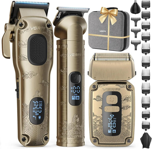 VGRPRO Hair Clippers for Men - Beard Trimmer, Foil Shaver 3-in-1 Clipper Set
