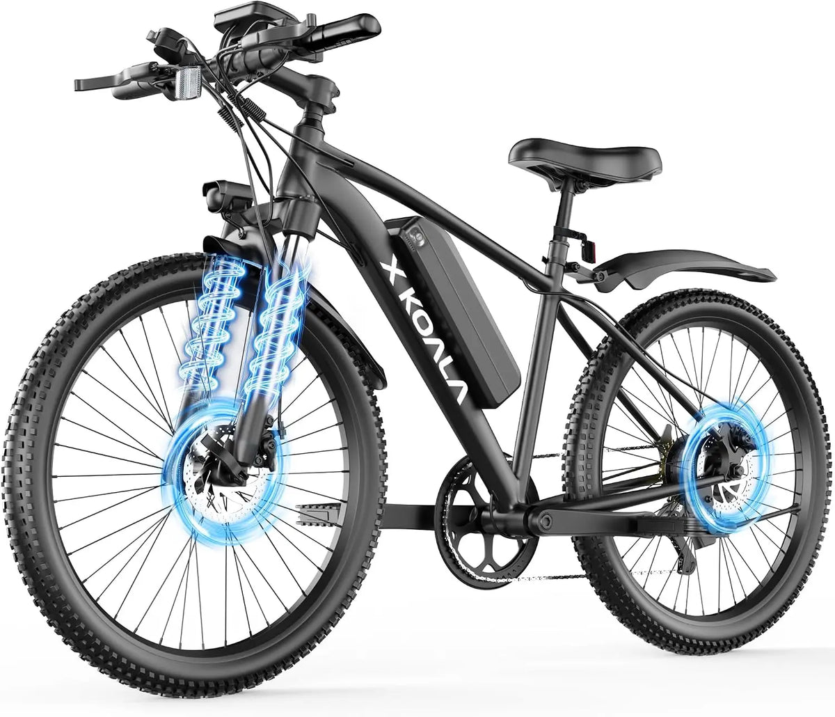 26 Inch Electric Bike for Adults - 750W Motor, 48V 13Ah Removable Battery, 50-Mile Range, Front Fork Suspension, 7-Speed Drivetrain, Dual Disc Brakes