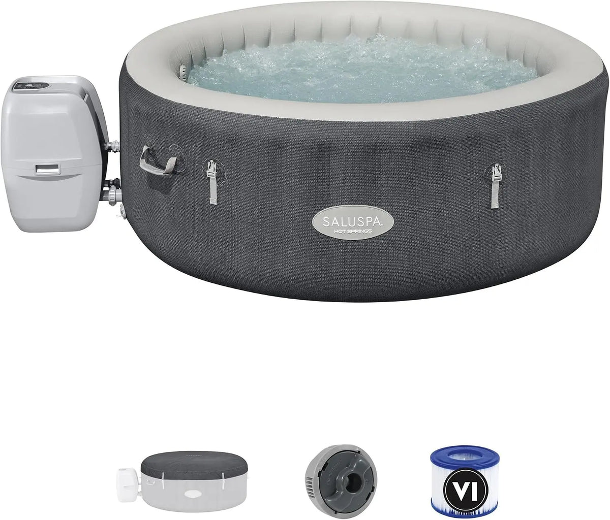 SaluSpa Hot Springs 2-4 Person Round Inflatable Hot Tub - Energy-Efficient