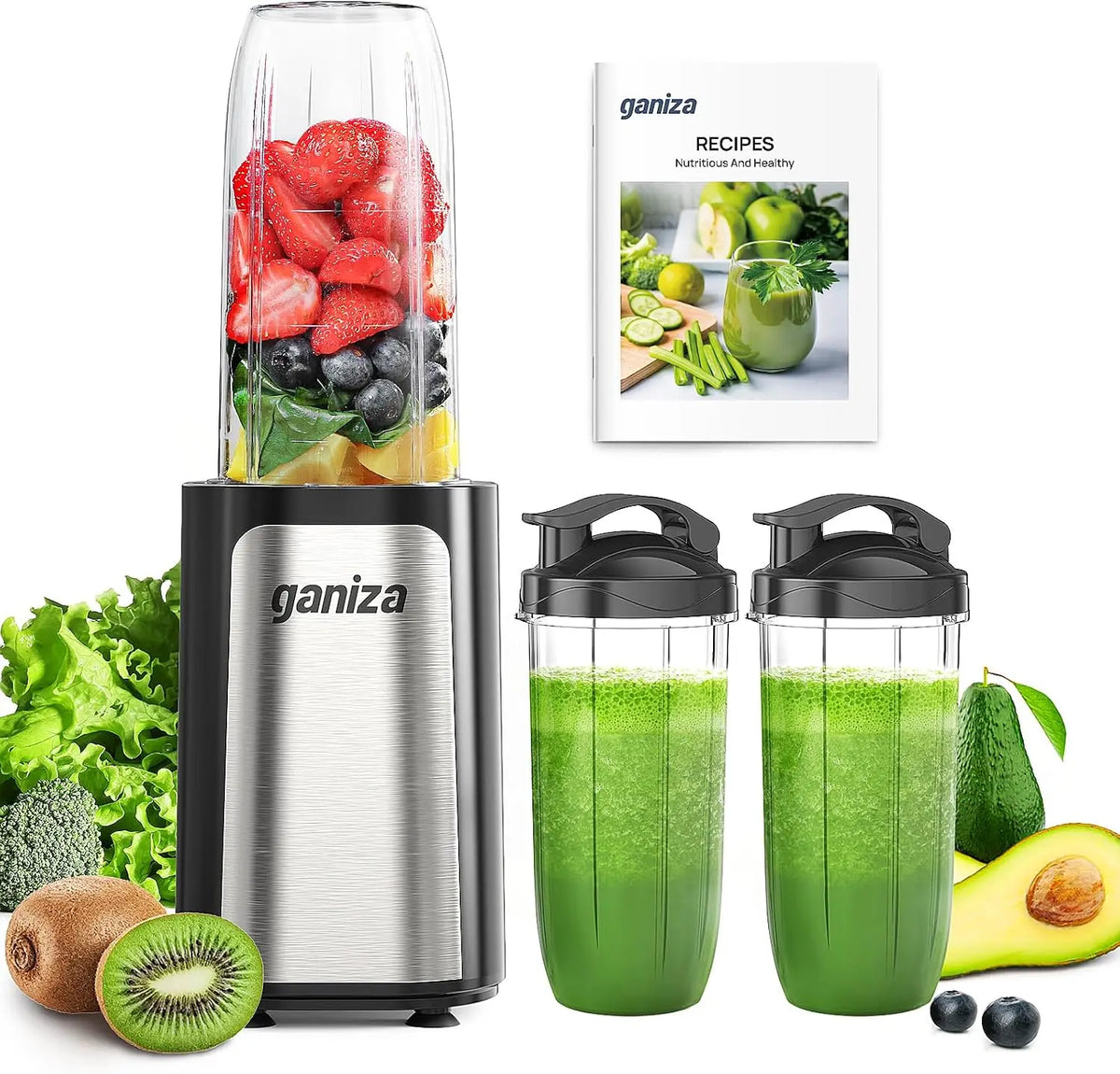Ganiza Smoothie Blender - 14Pcs Portable Personal Blender Shakes & Smoothies