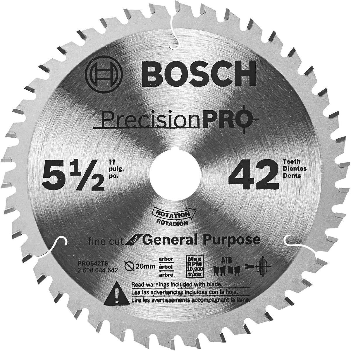 Bosch PRO542TS5-1/2 Inch 42-Tooth Precision Pro Series Track Saw Blade
