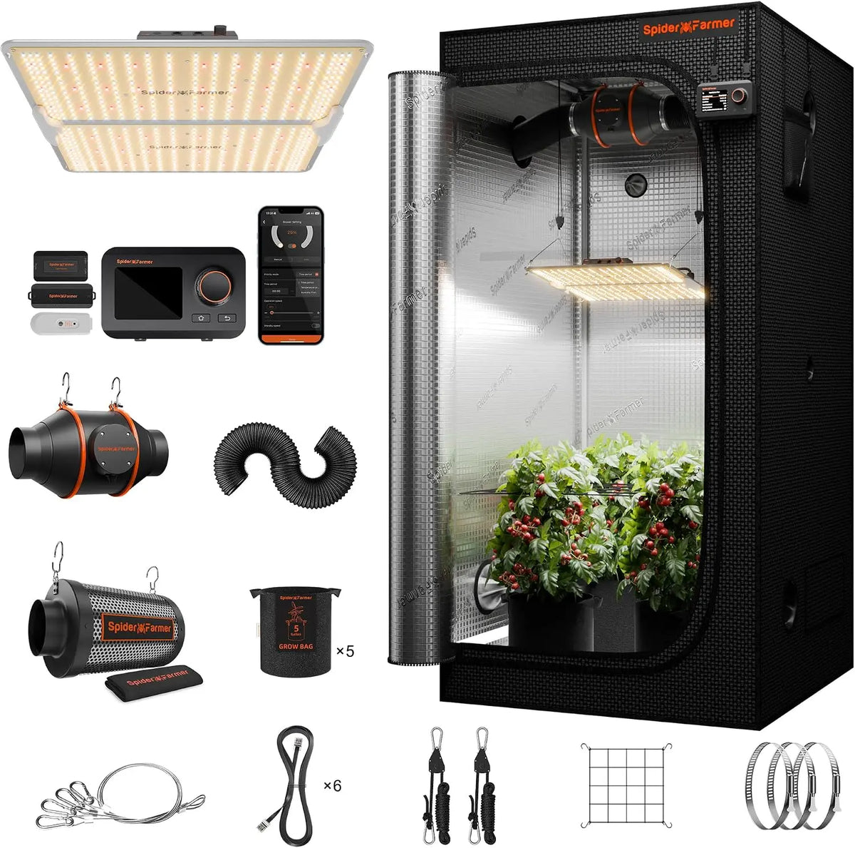 Spider Farmer SF2000Pro 3 x 3ft Complete Grow Tent Kit - With GGS Controller