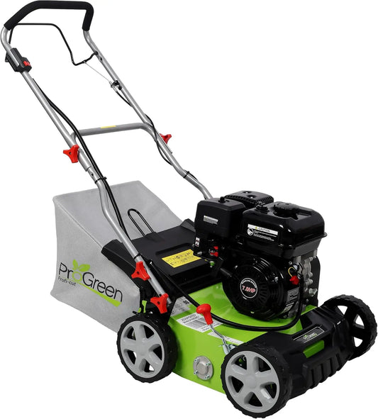 2-in-1 Gas Lawn Scarifier & Dethatcher - 16 Inch Working Width, 7HP 212cc 4‑Stroke